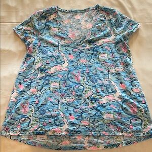 Lilly Pulitzer Lilly Loves Cape Cod Etta tee. EUC size L
